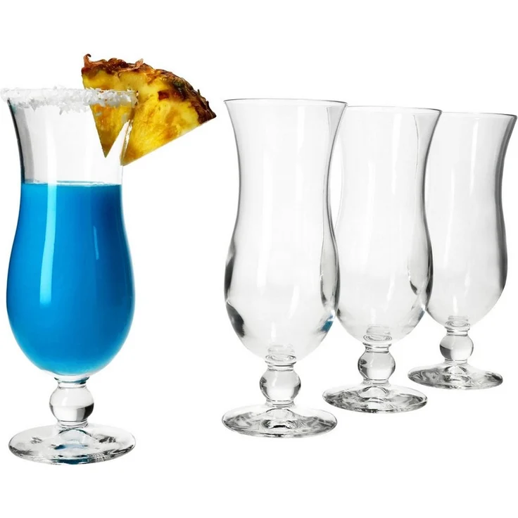 MamboCat Cocktailglas 4x Blue Hawaii Cocktail-Gläser 350ml Longdrink-Glas Hurricane-Kelch, Glas – Bild 1