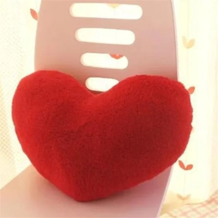 Herzkissen, Herz Kissen Kinderzimmer Decor Herzform Dekokissen Kopfkissen Kissen Zierkissen, Plüsch Kinderkissen für Kinderzimmer Sofa Dekoration (Rot) – Bild 1