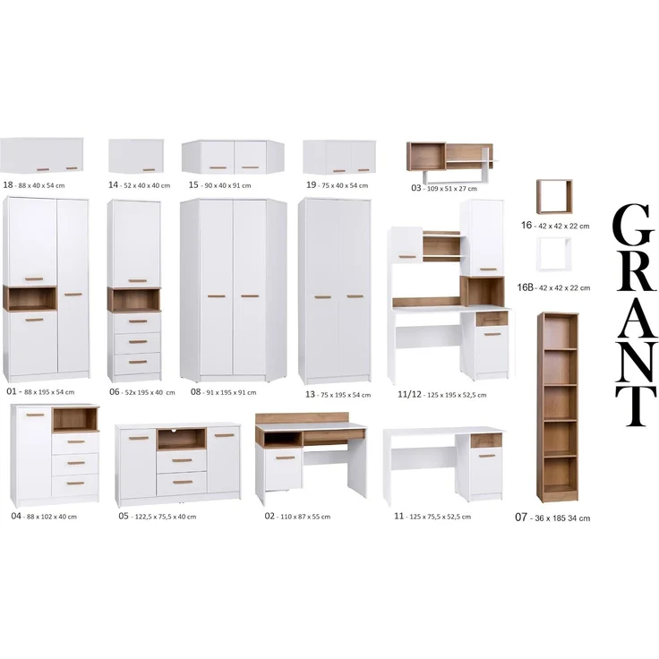 Marmex Möbel Grant 08N Eckkleiderschrank mit Kleiderstangen und Einlegeböden, laminierte Spanplatte, weiß, 91x195x91 cm – Bild 6