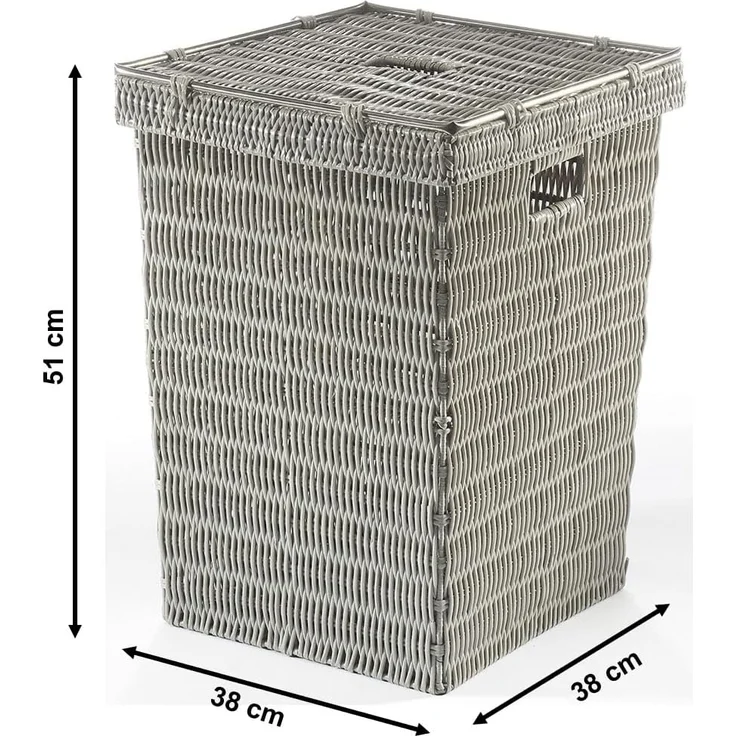 Kobolo Wäschekorb Wäschebehälter Wäschesammler mit Deckel - grau – Bild 6