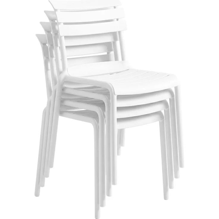 Gartenmöbel-Set KLARA mit 4 Stühlen - 190x190x82cm, Kunststoff, Weiß | Balkonset Gartenset Tisch mit Stühlen Bistroset Outdoor – Bild 6