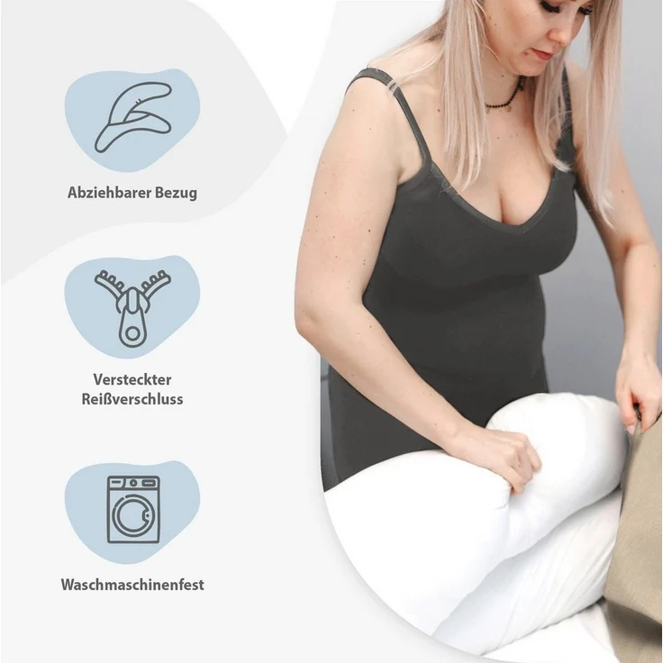 Totsy Baby Stillkissen Stillkissen XXL 190 cm Beige – Bild 3