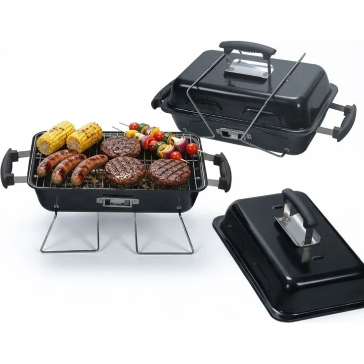 Relaxdays Klappbarer Tischgrill mit Deckel, 36 x 56 x 30,5 cm – Bild 7