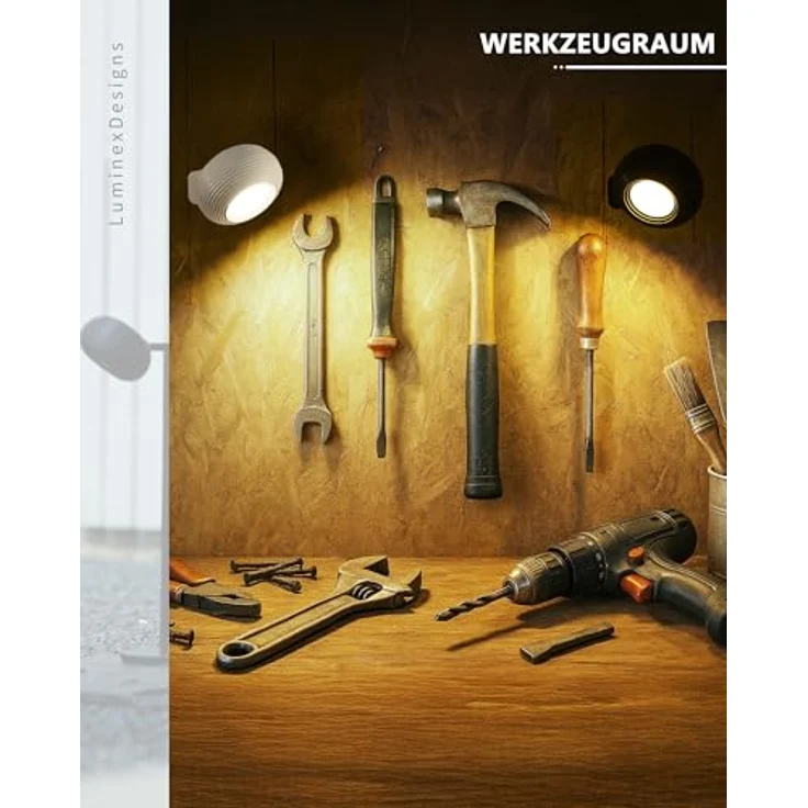 LuminexDesigns 2er Set Akku Wandleuchte Innen LED Kabellos Wandlampe Magnetisch, 360° drehbare USB Ladefunktion, Touch Dimmbar – Moderne LED Wandlampe für Wohnzimmer, Schlafzimmer, Flur Schwarz – Bild 10