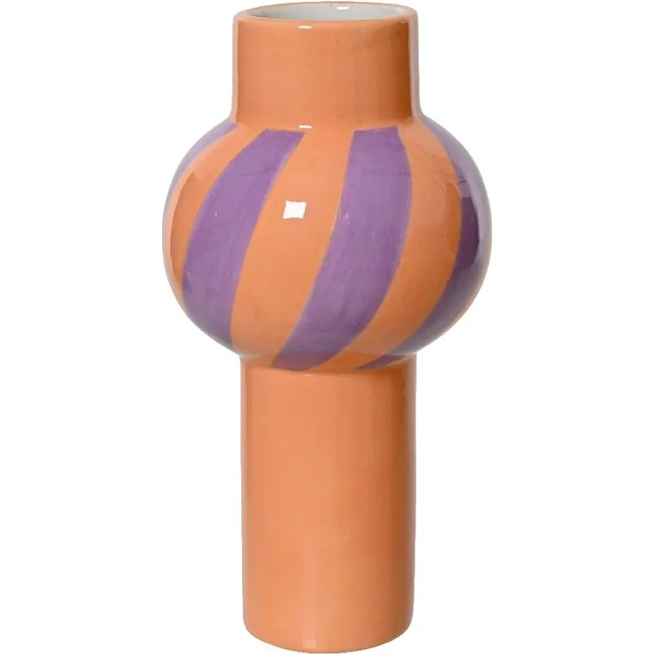 Decoris Vase handgearbeitet, Porzellan pink, 9.3 x 18 cm