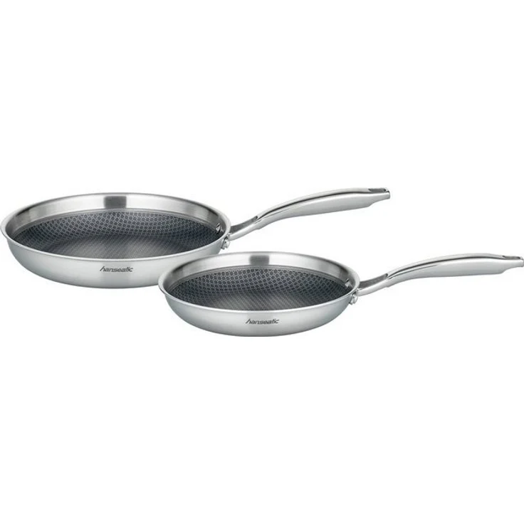 Hanseatic Pfannen-Set hanseatic, Edelstahl (Set, 2-tlg, 1x Pfanne Ø 24 cm - 1,6 l, 1x Pfanne Ø 28 cm - 2,4 l), Dreischicht-Material, Edelstahl-Wabenstruktur, Induktion – Bild 4