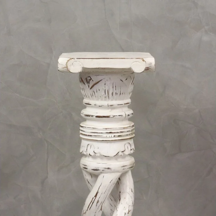 Oriental Galerie Blumenhocker Gedrehte Säule Antik Silber 60 cm klein (1 St) – Bild 3