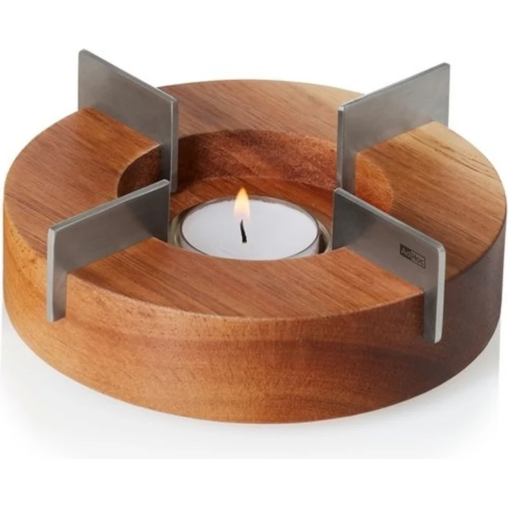 AdHoc Kannenstövchen Tuto, (1-tlg), Speisewärmer und Kannenstövchen aus Holz & Edelstahl 14,5 cm – Bild 3
