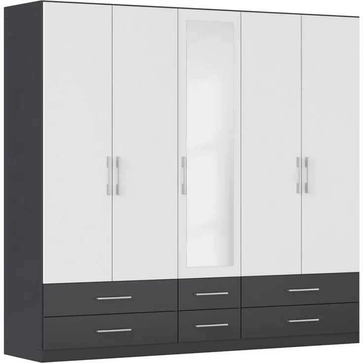 rauch Kleiderschrank Schrank Garderobenschrank Mehrzweckschrank Schlafzimmer HERSBRUCK (3 verschiedene Ausstattungen BASIC/CLASSIC/PREMIUM (inkl. SOFT-CLOSE) mit großzügigen Schubladen sowie Spiegeltüren MADE IN GERMANY