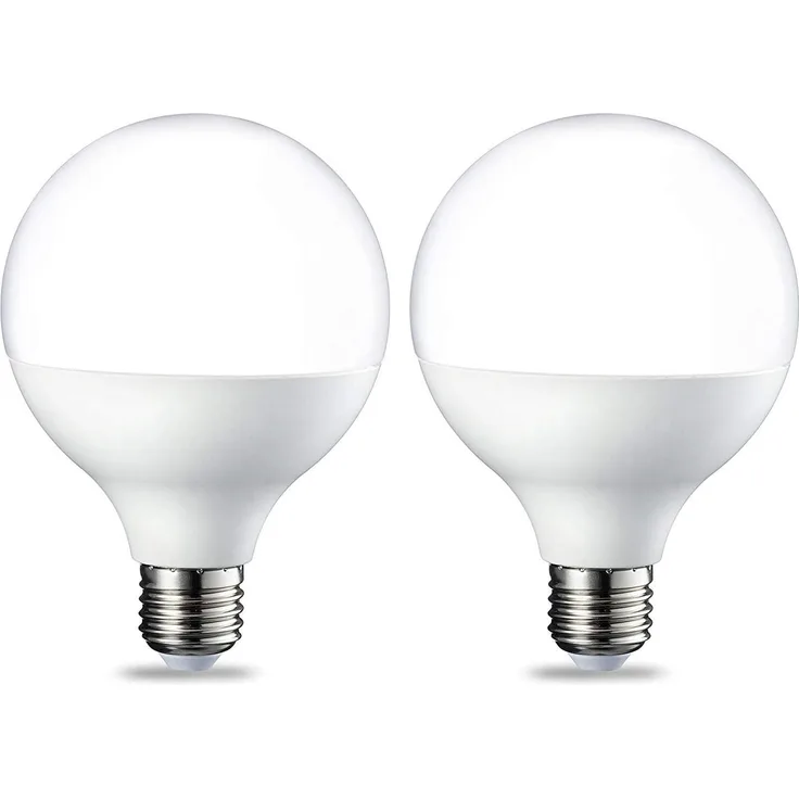 Amazon Basics LED-Leuchtmittel, Globe-Form (G93), mit Edisongewinde (E27), 14,5 W (entspricht 100 W), Warmweiß, nicht dimmbar, 2Stück