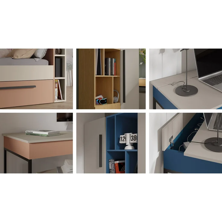 Mirjan24 Jugendzimmer-Set Latkop I (Farbe: Cashmere / Meerblau) – Bild 8