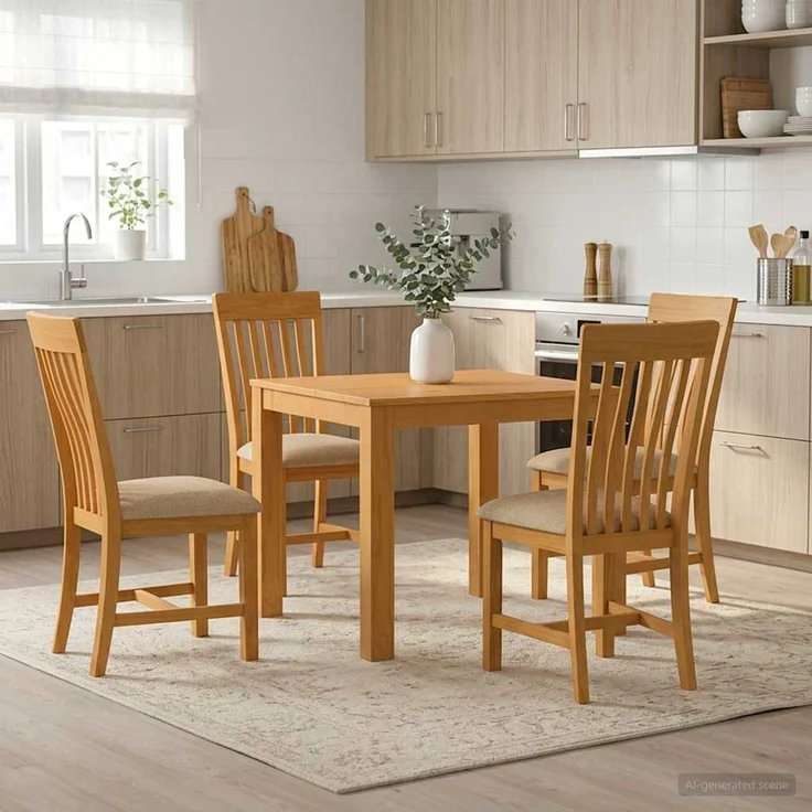 vidaXL Essgruppe RIJSWIJK 5 stk. Beige 90 x 90 x 75 cm 3430339 – Bild 1