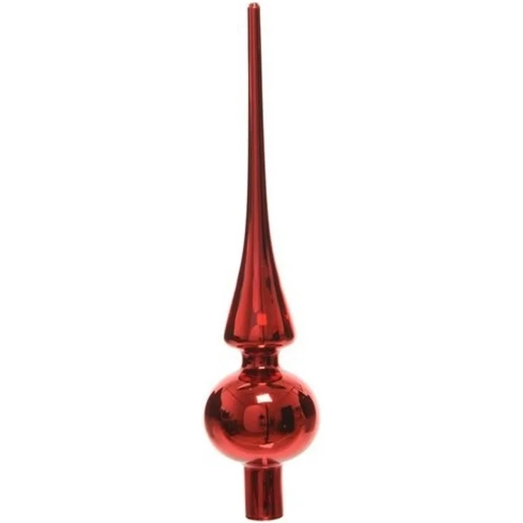 Kaemingk Christbaumspitze Christbaumschmuck Christbaumspitze Glas Ø 6 x 26 cm rot glänzend – Bild 2