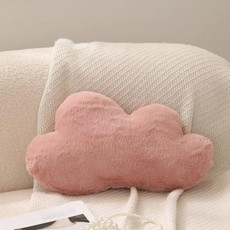 Kuschelkissen Kinder Sternkissen Weiche Flauschige Mond Wolken Sternform Zierkissen Sofakissen, Plüsch Kissen Dekokissen für Kinderzimmer Schlafzimmer Deko (Rosa Wolke 44 cm) – Bild 1