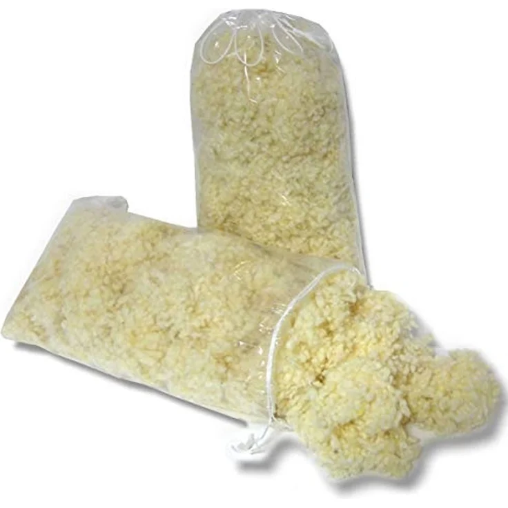 Meivita Kissenfüllung 2x Merino Schafschurwollkugeln Nachfüllpack mit je 150 Gramm – Bild 1
