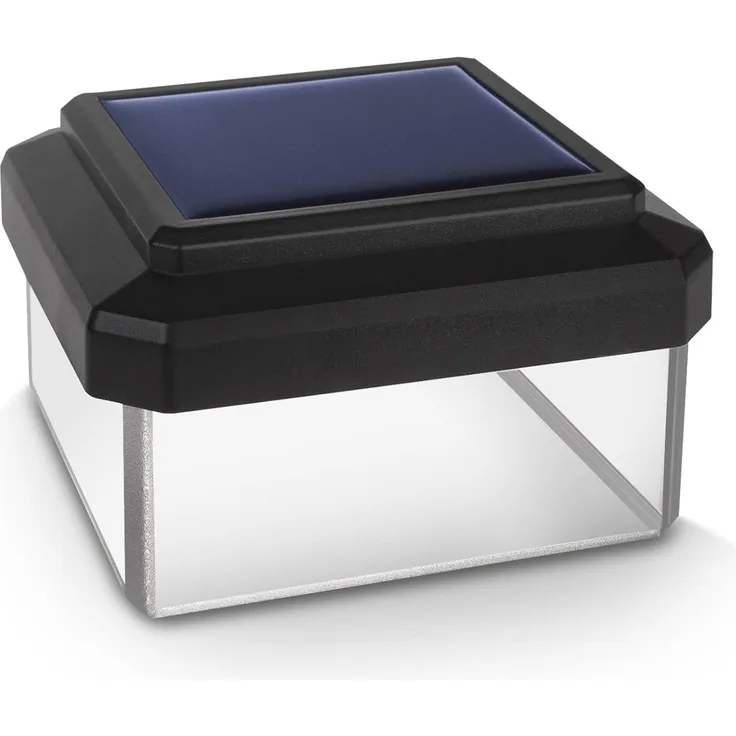 GreenBlue LED Gartenleuchte Solarmastleuchte für Zaun Outdoor geeignet, LED fest integriert, Warmweiß, solarbetriebene LED Gartenlampe für Garten und Zaun wetterfest