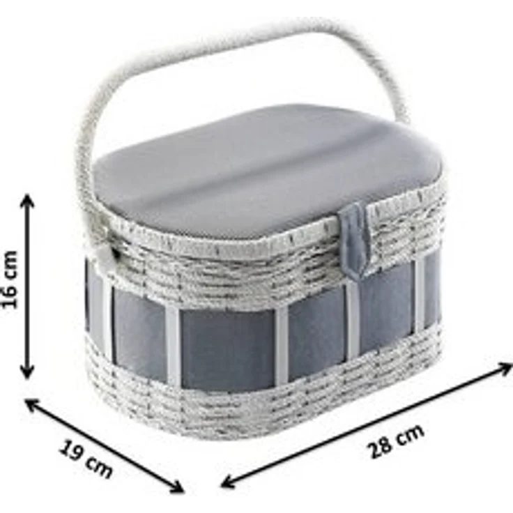 Kobolo Nähkorb Nähkästchen oval blau-weiß – Bild 6