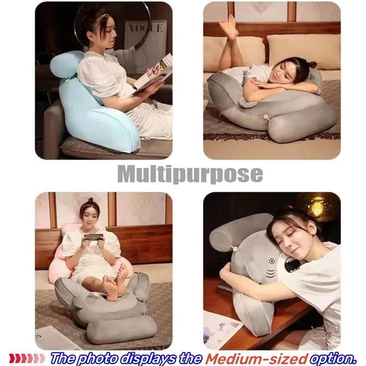 1 Stück – Lesekissen fürs Bett, weiches Lendenkissen mit Armlehnen & abnehmbarem Bezug (40×65 cm, Schwarz) – Bild 5