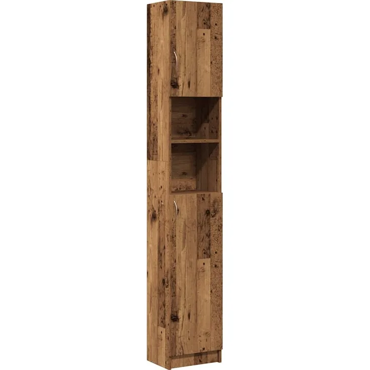 vidaXL Badschrank Altholz-Optik 32x25,5x190 cm Holzwerkstoff 856048