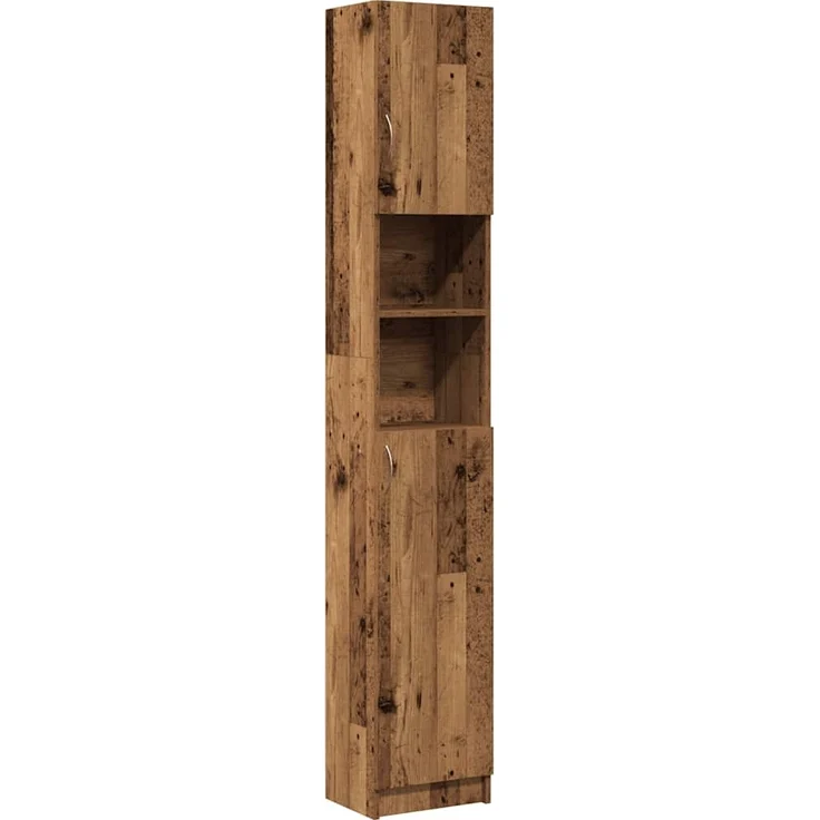 vidaXL Badschrank Altholz-Optik 32x25,5x190 cm Holzwerkstoff 856048 – Bild 1