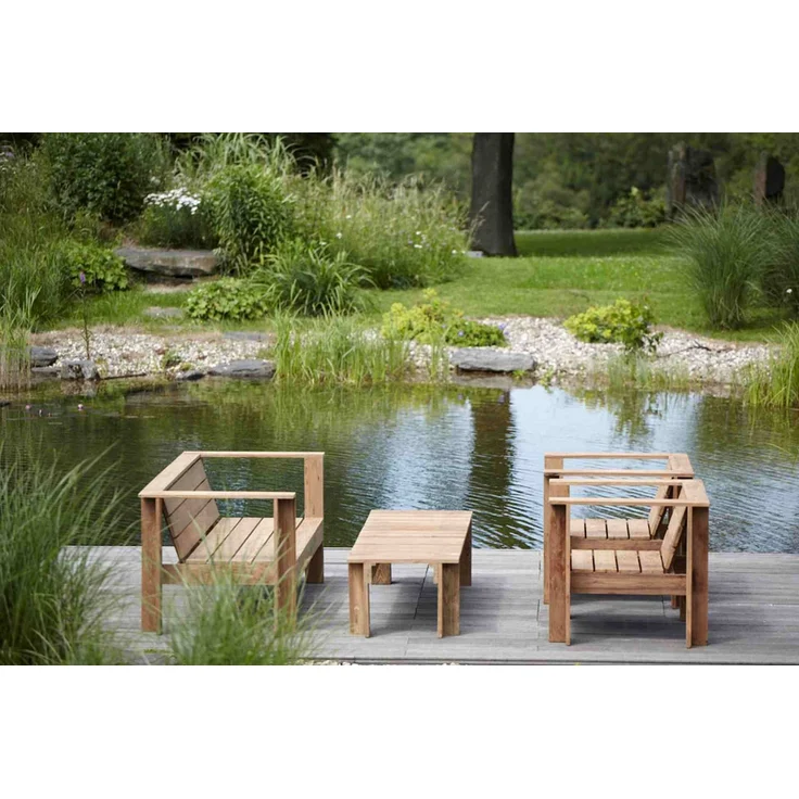 Gartentisch Teak Tisch BATTEN Jan Kurtz Beistelltisch zu Loungegruppe – Bild 4