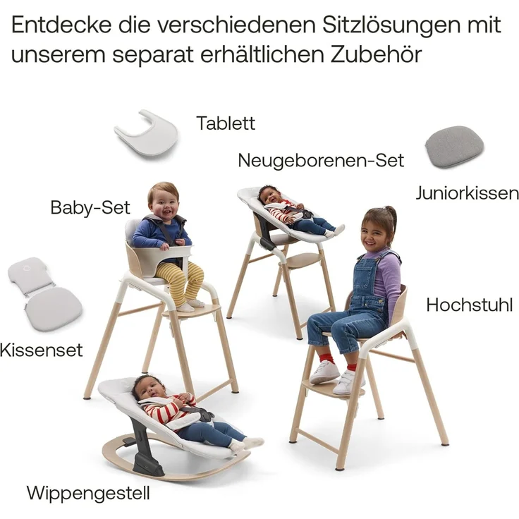 Bugaboo Hochstuhl Giraffe Warmes Holz / Grau – Bild 5