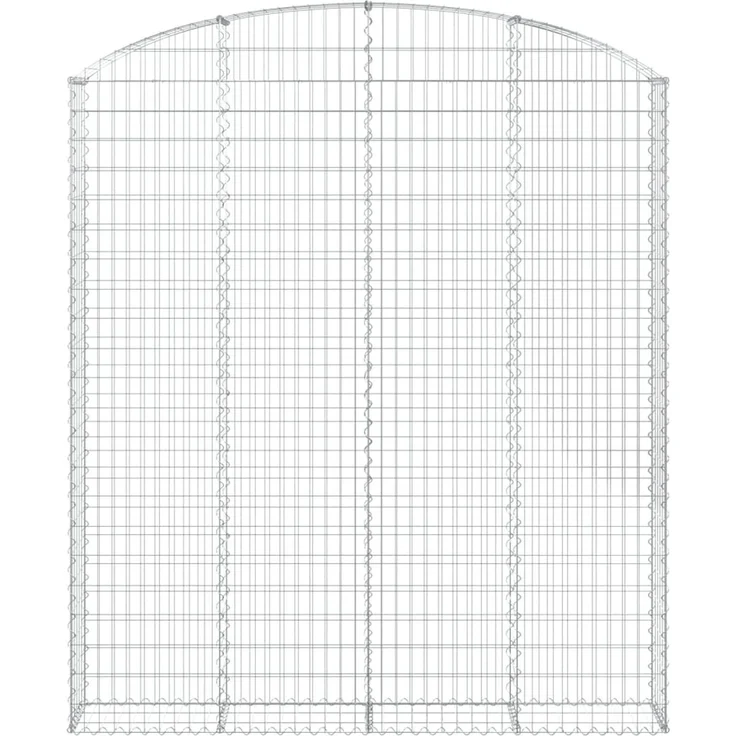 vidaXL Gabione mit Hochbogen 200x30x220/240 cm Verzinktes Eisen 153471 – Bild 3