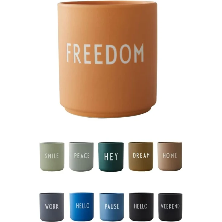Design Letters Tasse Becher Favourite Cup Freedom Orange