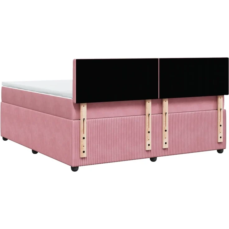 vidaXL Boxspringbett mit Matratze Rosa 180x200 cm Samt 3287823 – Bild 10
