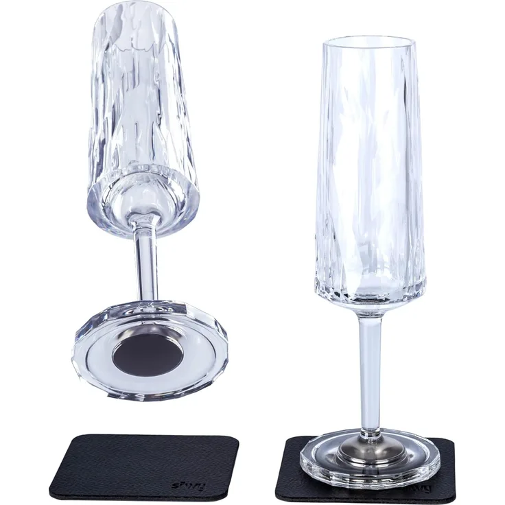 Silwy Magnet-Kunststoffgläser Sekt 2er-Set Hightech Transparent