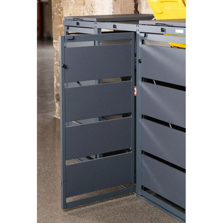 MBOX24 Classic Mülltonnenbox für 4 Mülltonnen (240L) aus verzinktem Stahl, 4er Metall Mülltonnenverkleidung in Anthrazit, robust & wetterfest – Bild 8