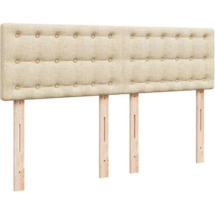 vidaXL Boxspringbett mit Matratze Creme 140x190 cm Stoff 3289770 – Bild 12