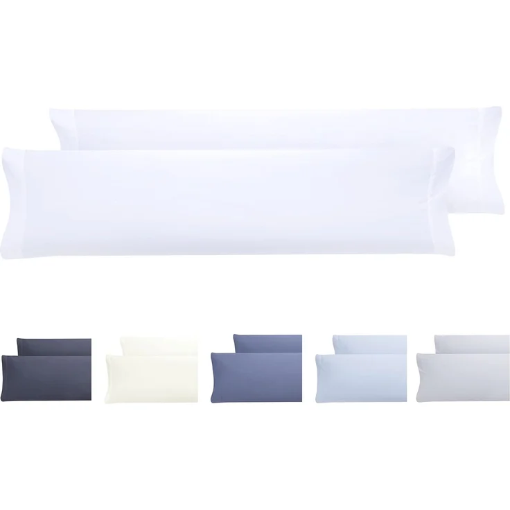 Todocama Kissenbezüge, extra weiche Mikrofaser, hypoallergen, Set mit 2 Kissenbezügen 120X40 cm Weiß