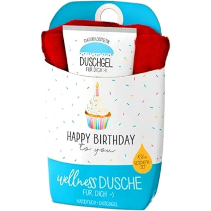 Wellnessdusche Geschenkset Duschgel Handtuch la vida Geburtstag Torte 1082241