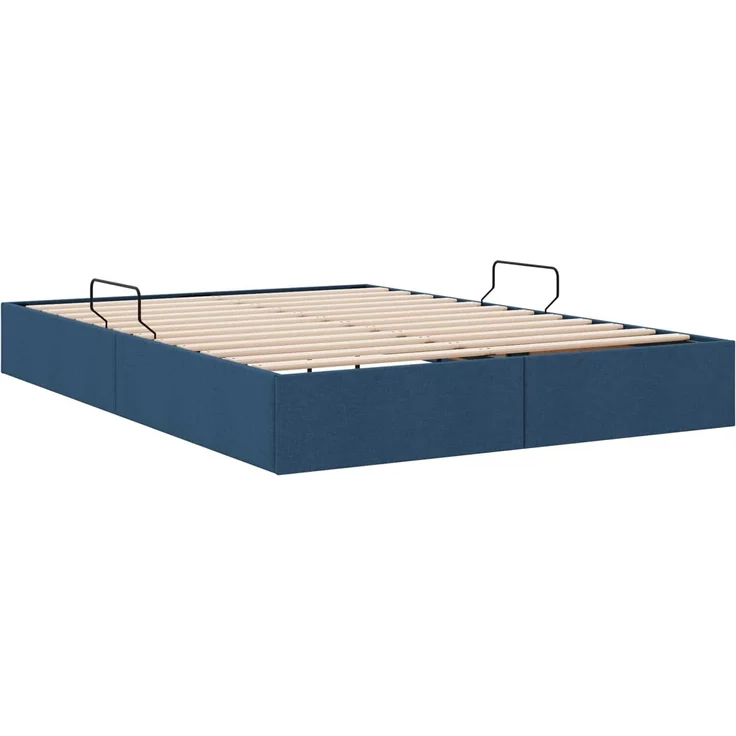 vidaXL Ottoman Bettgestell mit Speicher Blau 140 x 200 cm Stoff 3442831 – Bild 5