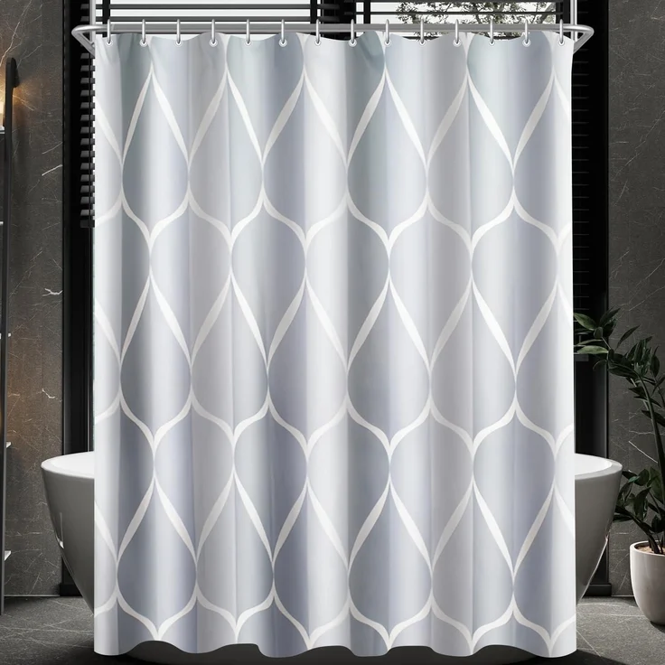 Duschvorhang Water Droplets 180x180cm antimikrobiell wasserabweisend 1er Pack – Bild 8