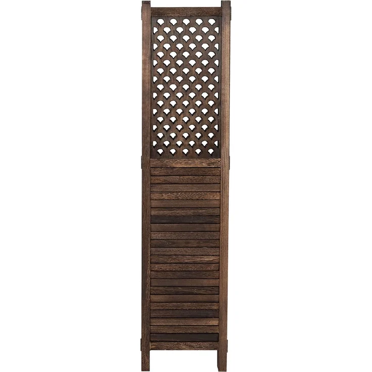 Paravent HWC-A84, Raumteiler Trennwand Sichtschutz, Ornamente 170x161cm ~ braun – Bild 8