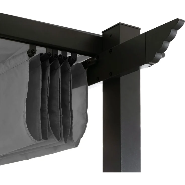 Mendler 'HWC-N93' Pergola, stabiles 8cm-Gestell mit Schiebedach UV50+ 3x3 m, Aluminium, Grau – Bild 5