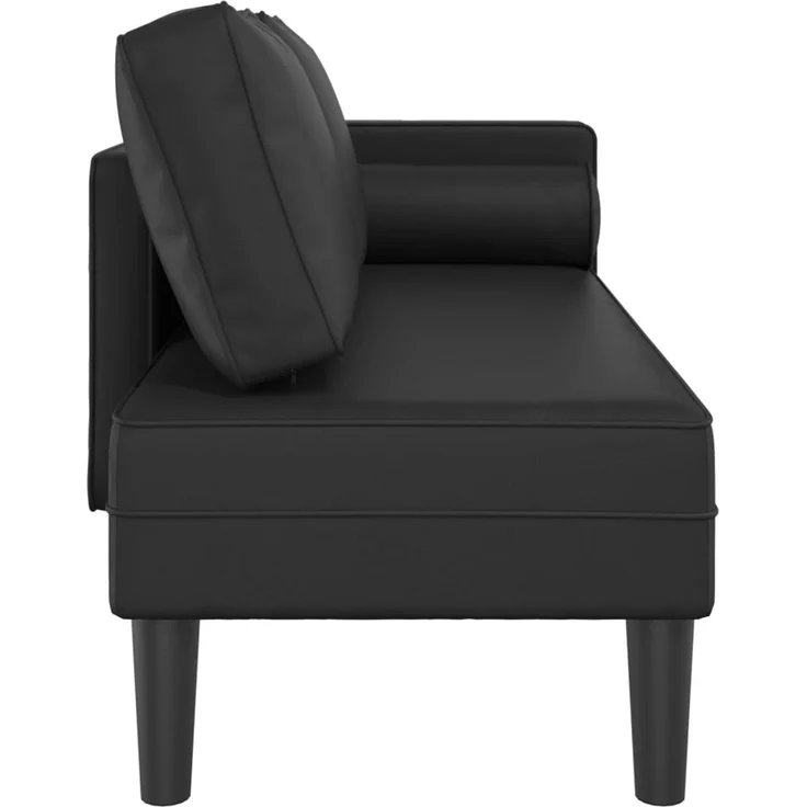 vidaXL Chaiselongue mit Kissen, Schwarz Kunstleder, 116,5 x 62 x 57,5 cm – Bild 4