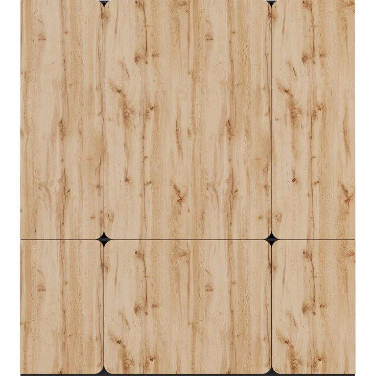 Drehtürenschrank 180 x 50 x 200 cm aus MDF und Spanplatte in Eiche mit 8 Türen – Bild 5