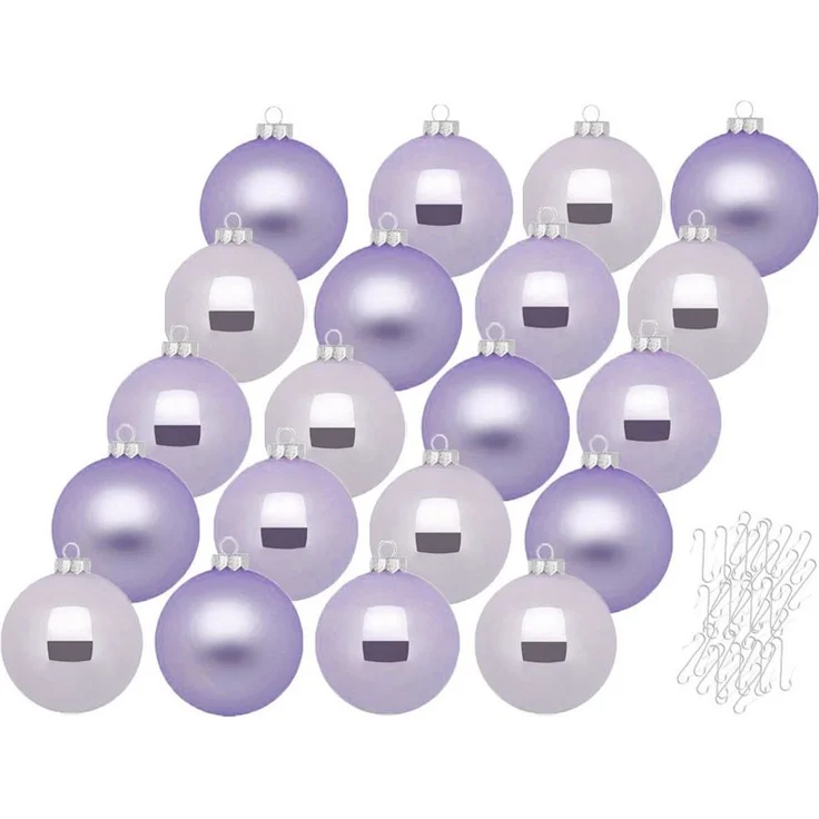 MAGIC by Inge Weihnachtsbaumkugel Weihnachtskugeln 20 Stk 6 cm Dreamy Lilac mit Haken – Bild 2