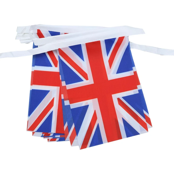 AZ FLAG - Fahnenkette Vereinigtes Königreich 6 Meter Mit 20 Flaggen - 21x14 cm - Britische Girlande Flaggenkette 14x21 Cm
