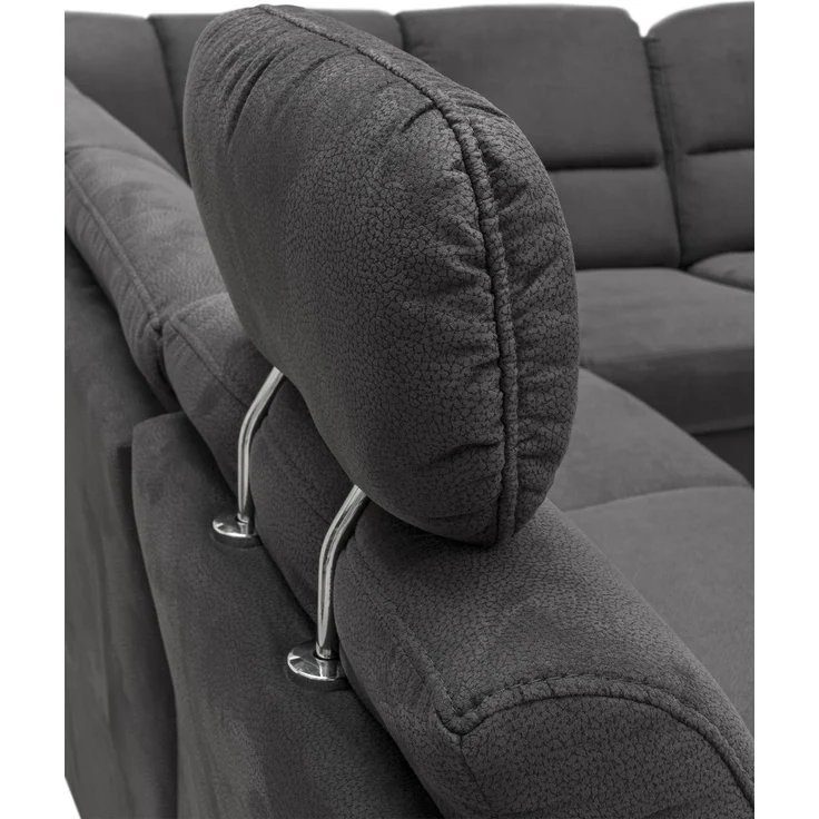 Ecksofa >Ludwigshafen< in 1217 Toro schwarz, Mikrofaser - 236x113x275cm (BxHxT) – Bild 5