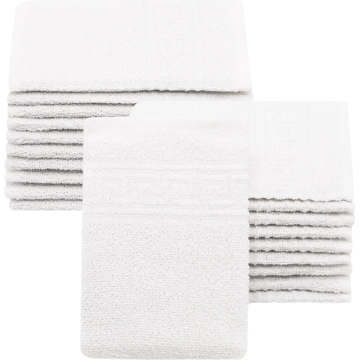 ZOLLNER Waschhandschuhe 20er Set, Baumwollmix, weiß, 16x22 cm – Bild 1