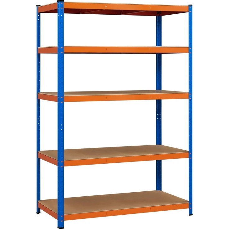 Yaheetech Schwerlastregal 180 x 120 x 60 cm Lagerregal 5 Böden Metall Regal Max. Belastbarkeit : 875kg Orange & Blau