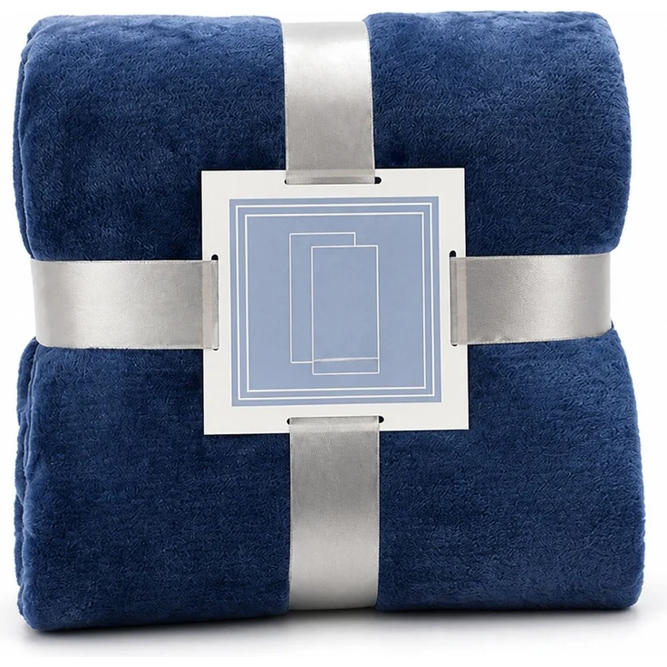 Flanell-Fleecedecke Winterdecke Blau 70 x 100 cm – Bild 1