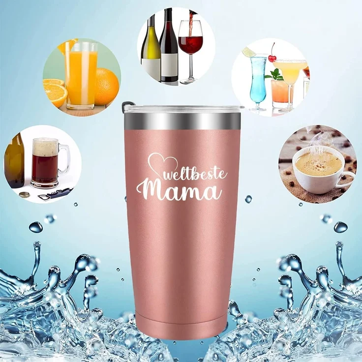 Livole Mama Geschenk - Beste Mama Tasse 600ml Edelstahl Thermobecher – Bild 6