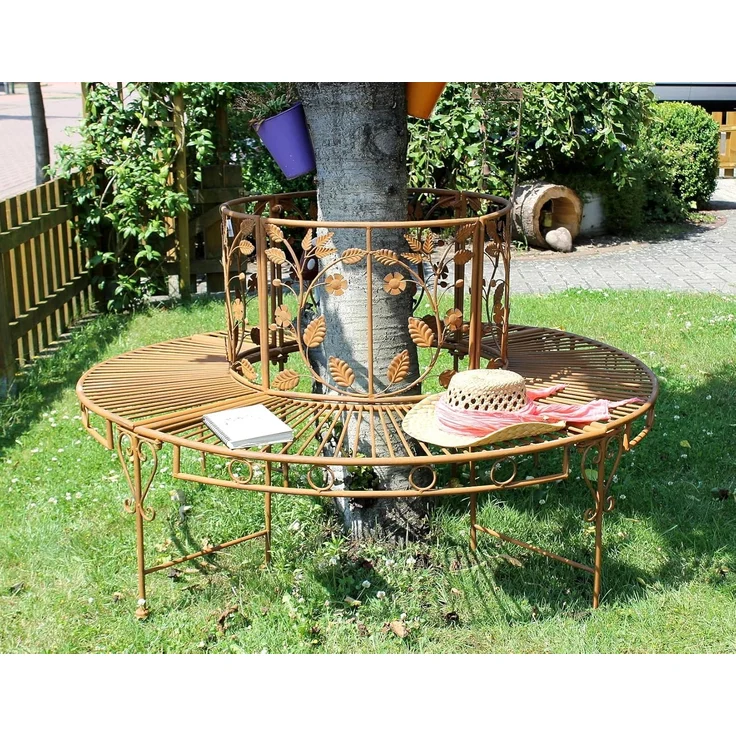 DanDiBo Rundbank Metall wetterfest Braun Ø 140 cm Baumbank 100112 Gartenbank Parkbank – Bild 5