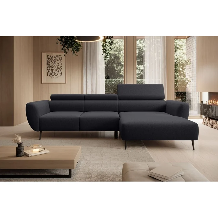 WERK2 Ecksofa Alisson 277 x 174 cm modern und bequem, Luxus-Microfaser weich, L-Form, XXL, elektrische Sitztiefenverstellung – Bild 1