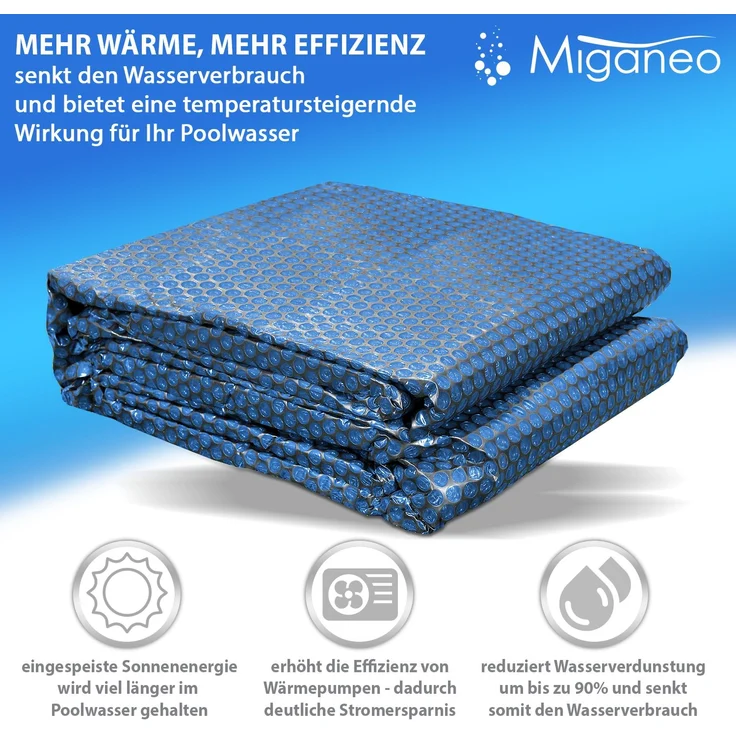 Miganeo Pool Solarfolie Ø 488 cm rund | schwarz/blau – Bild 3
